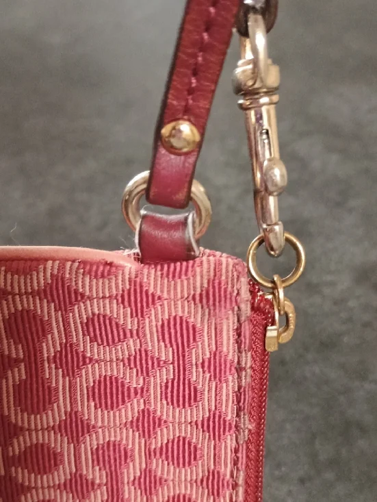 Coach Pink/Red Signature Wristlet - Picture 10 of 10